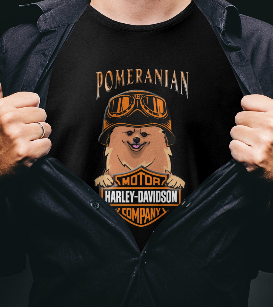 Pomeranian Harley Davidson Motor Company T-Shirt
