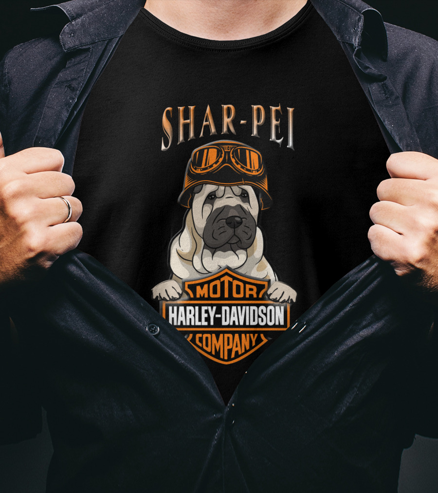 Shar-Pei Harley Davidson Motor Company T-Shirt