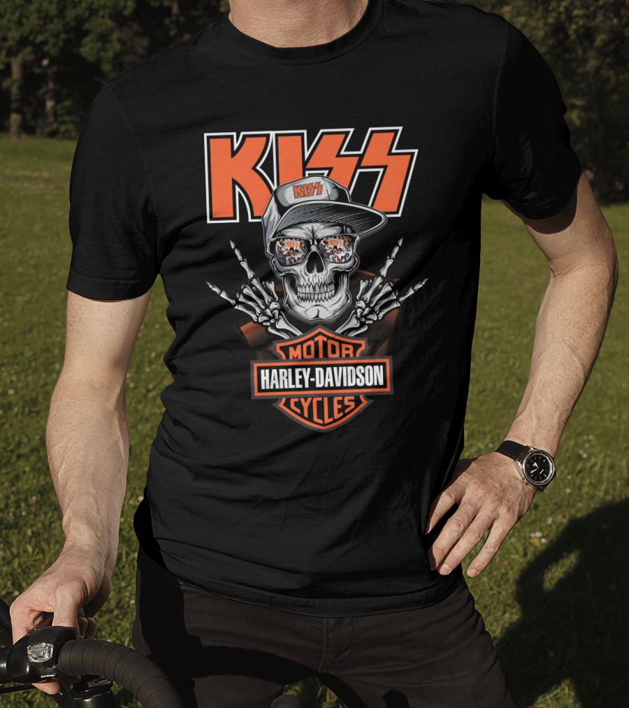 Kiss Harley Davidson Motorcycles Skull T-Shirt