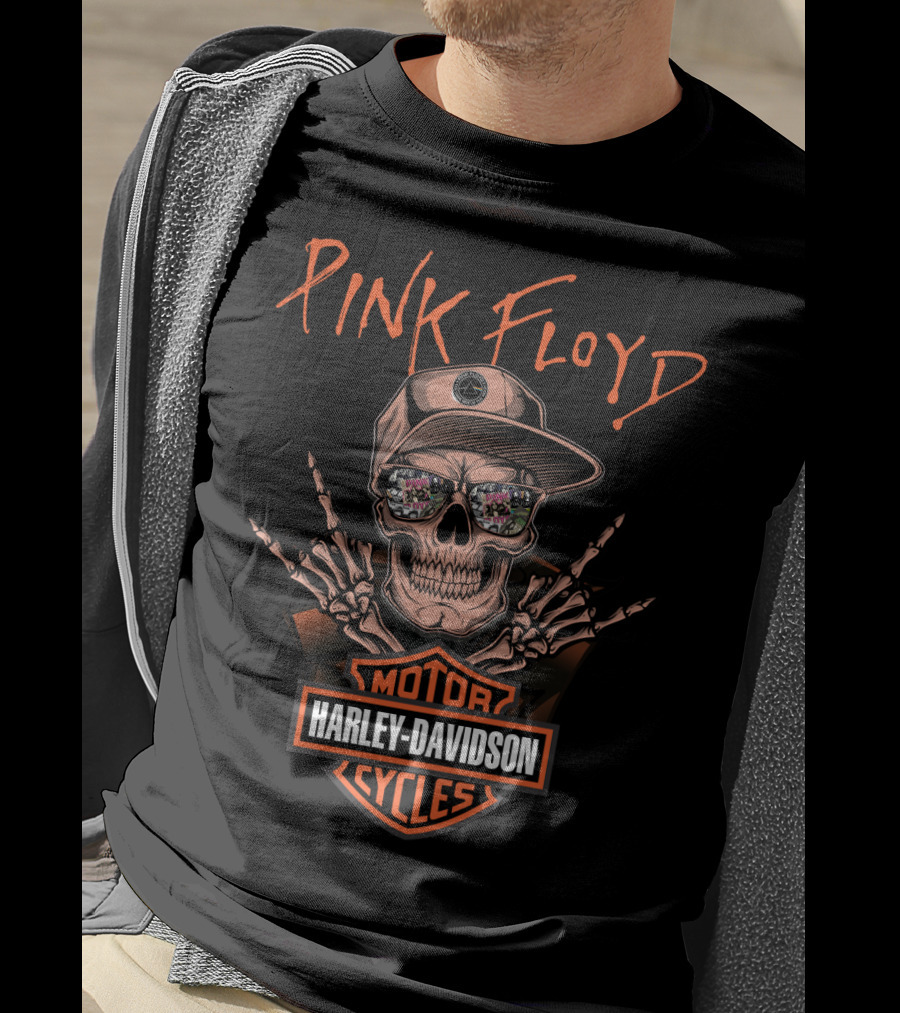 Pink Floyd Harley Davidson Skull T-Shirt