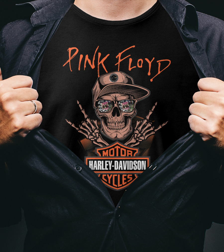 Pink Floyd Harley Davidson Skull T-Shirt