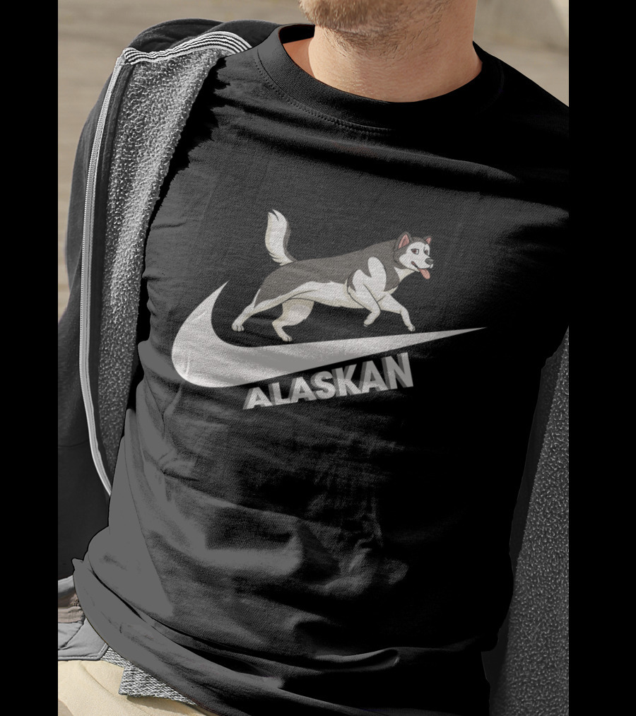 Alaskan Malamutes Nike Swoosh Dog Running T-Shirt