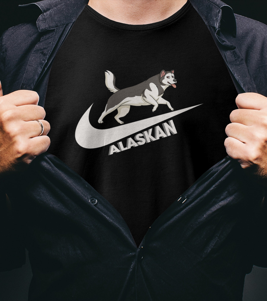 Alaskan Malamutes Nike Swoosh Dog Running T-Shirt