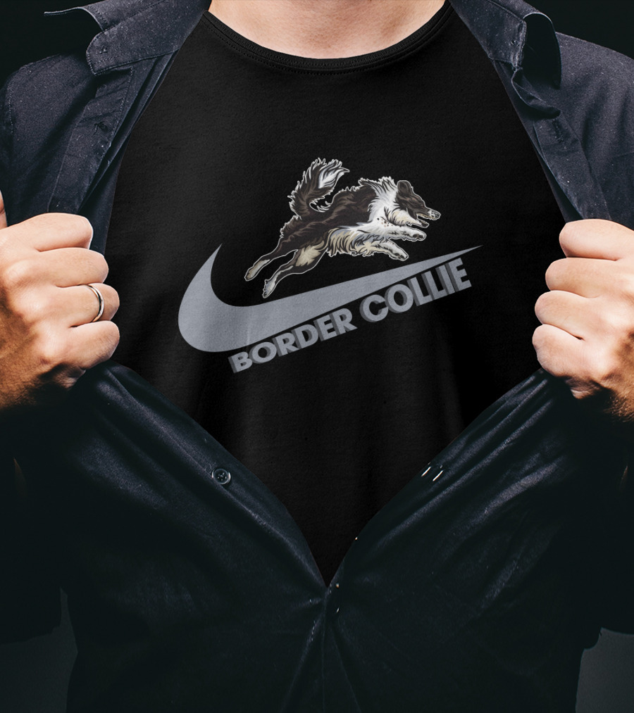 Border Collie Nike Jumping T-Shirt