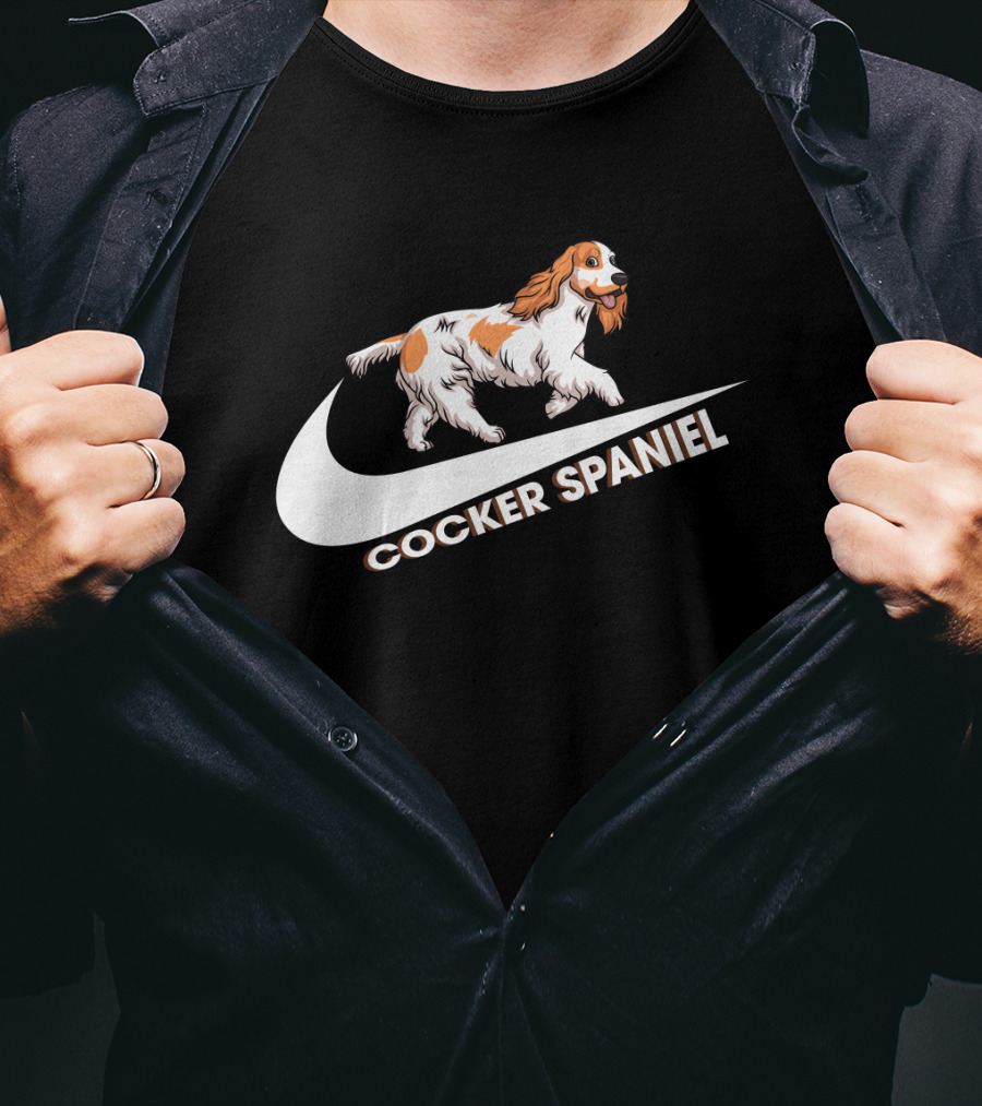 Cocker Spaniel Nike Swoosh Iconic Theme T-Shirt