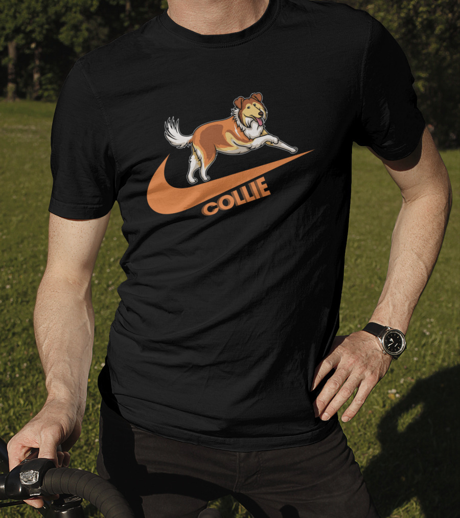 Collie Dh 36 Nike Jumping Dog Swoosh T-Shirt