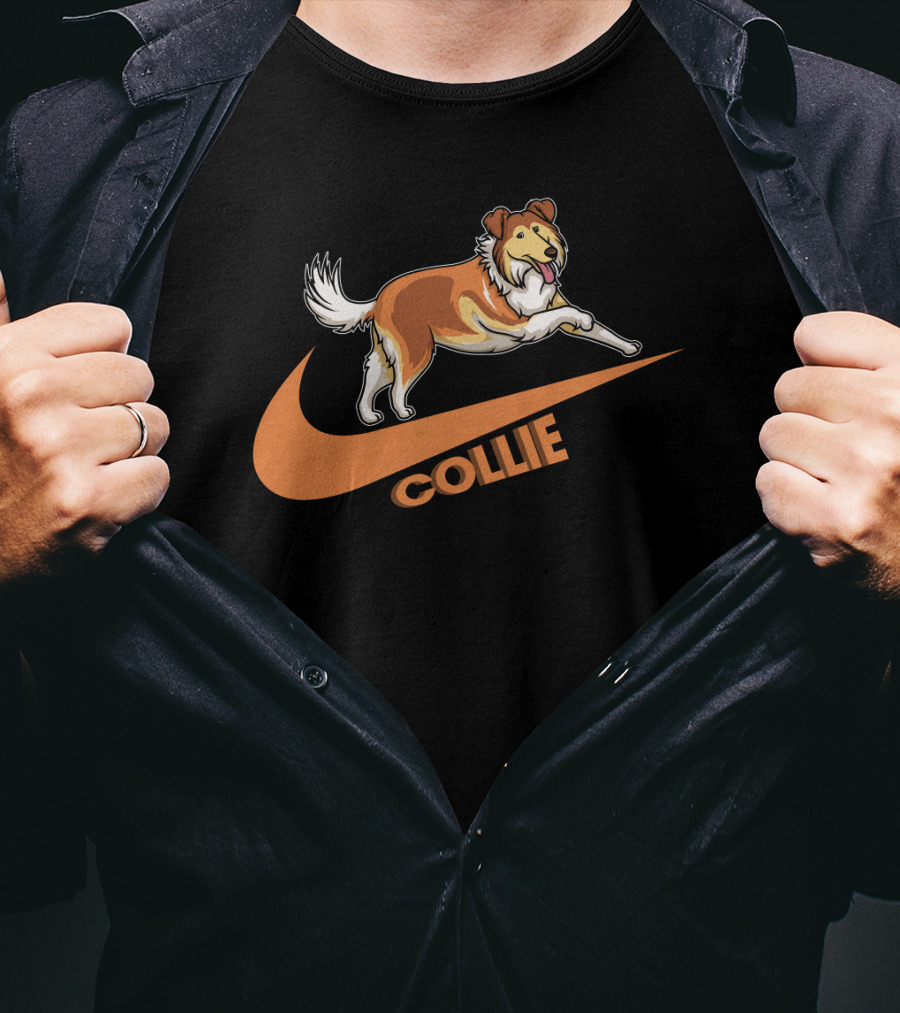 Collie Dh 36 Nike Jumping Dog Swoosh T-Shirt