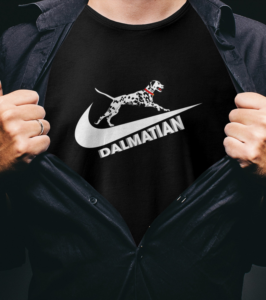 Dalmatian Nike Logo Dog Swoosh T-Shirt