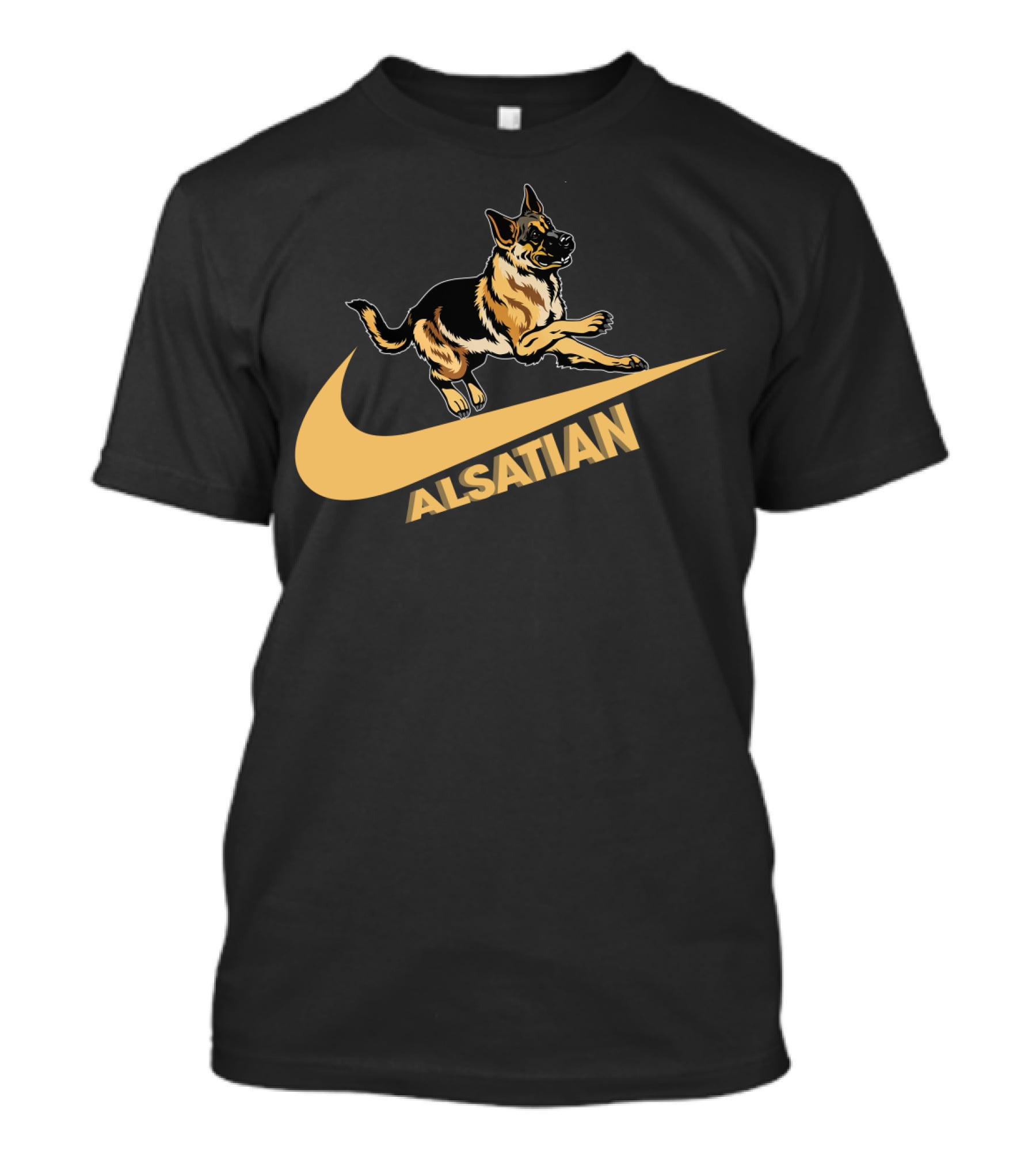 Alsatian German Shepherd Nike Style T-Shirt