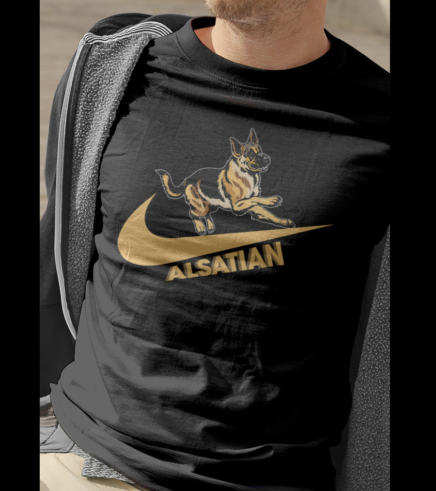 Alsatian German Shepherd Nike Style T-Shirt