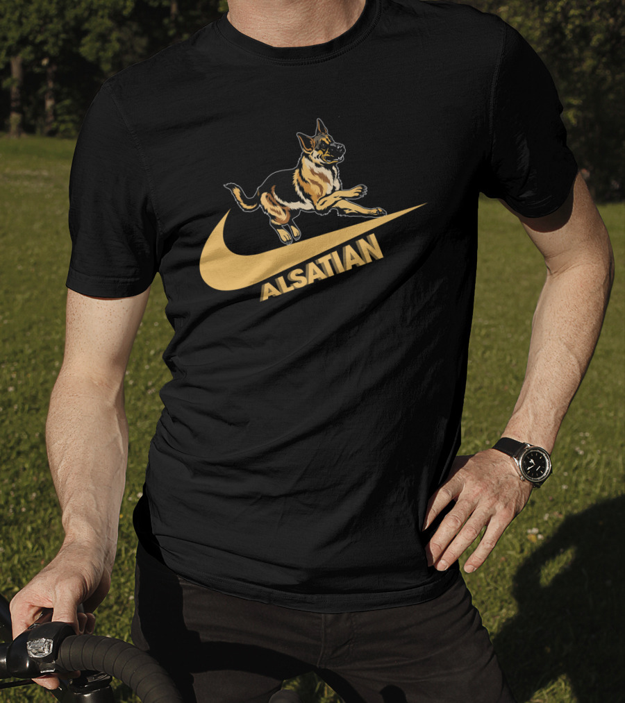 Alsatian German Shepherd Nike Style T-Shirt