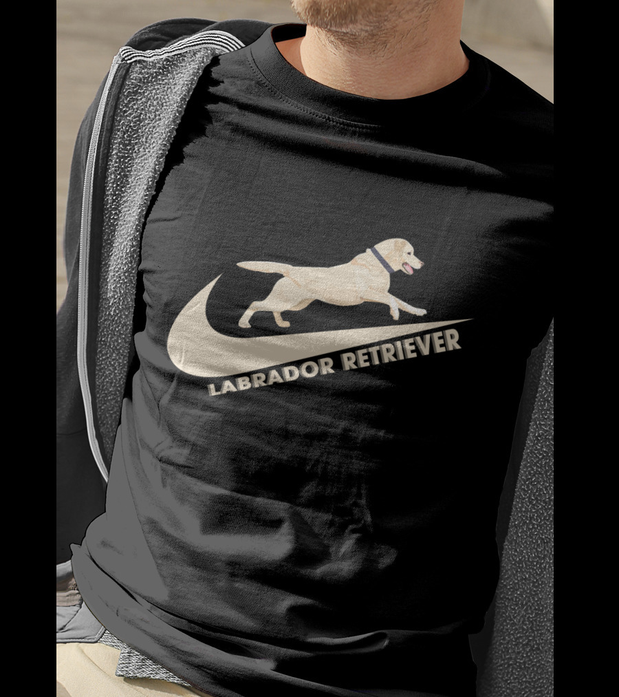 Labrador Retriever Nike Swoosh Dog Jumping T-Shirt