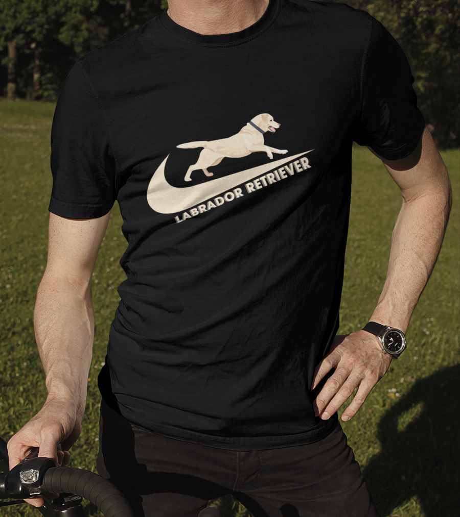 Labrador Retriever Nike Swoosh Dog Jumping T-Shirt