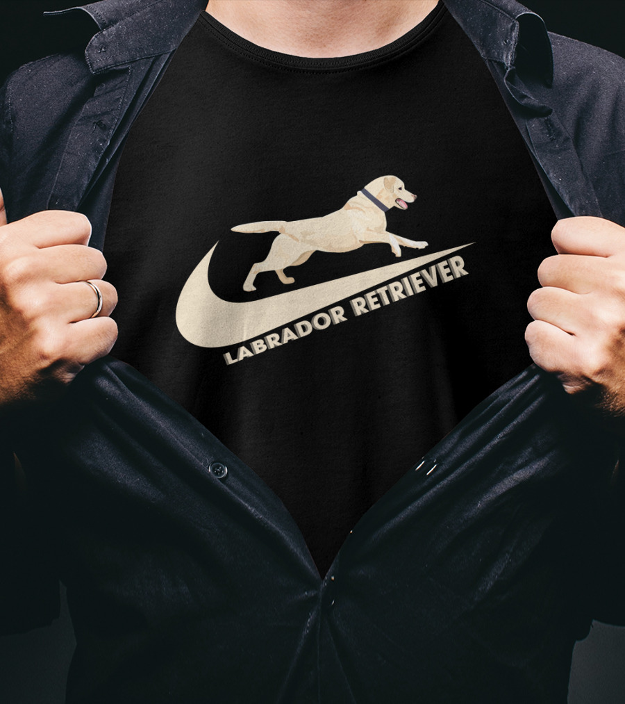 Labrador Retriever Nike Swoosh Dog Jumping T-Shirt