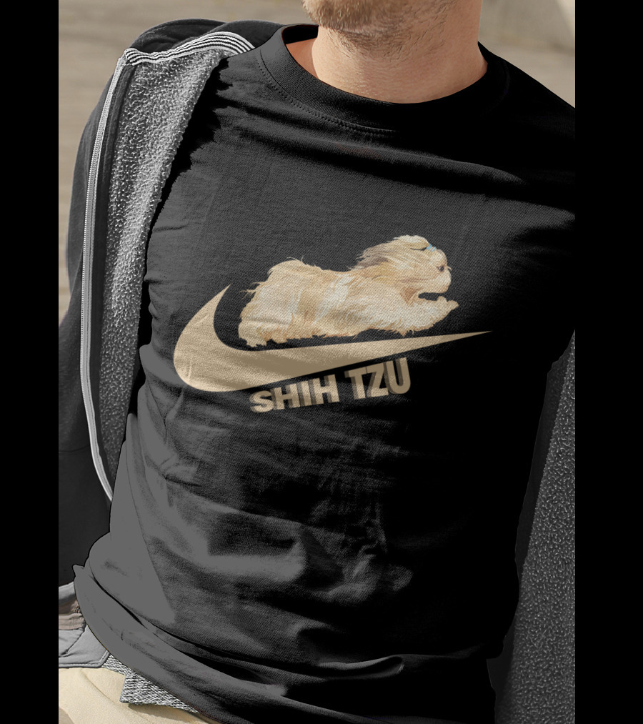 Shih Tzus Nike Swoosh Logo Dog Running T-Shirt
