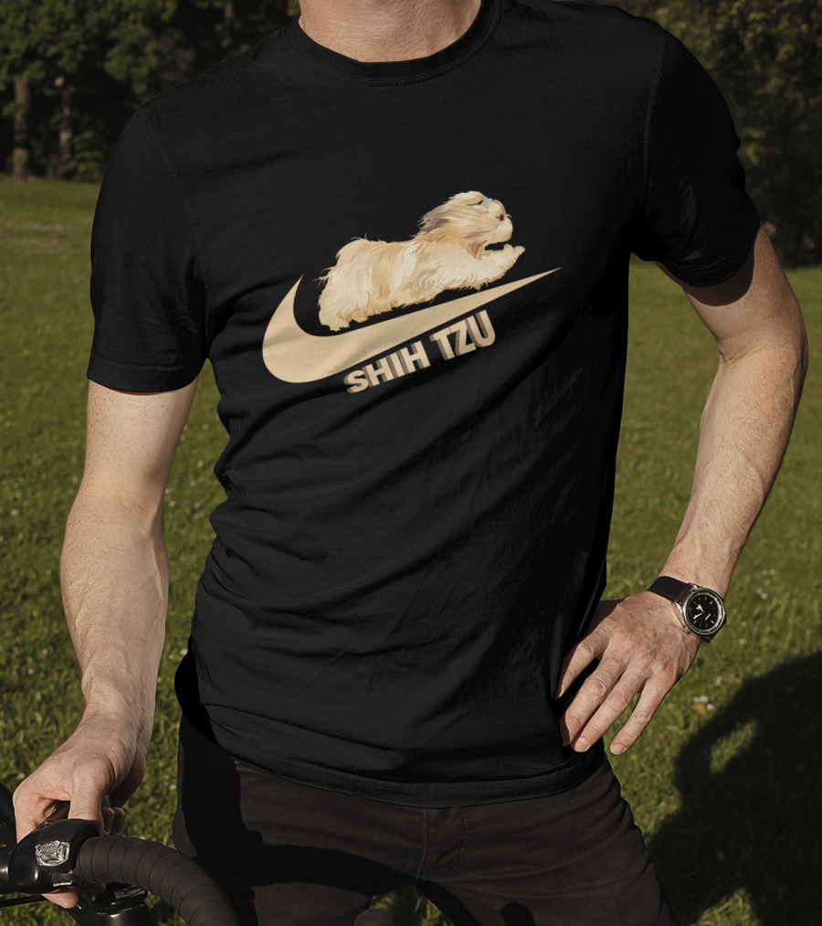 Shih Tzus Nike Swoosh Logo Dog Running T-Shirt