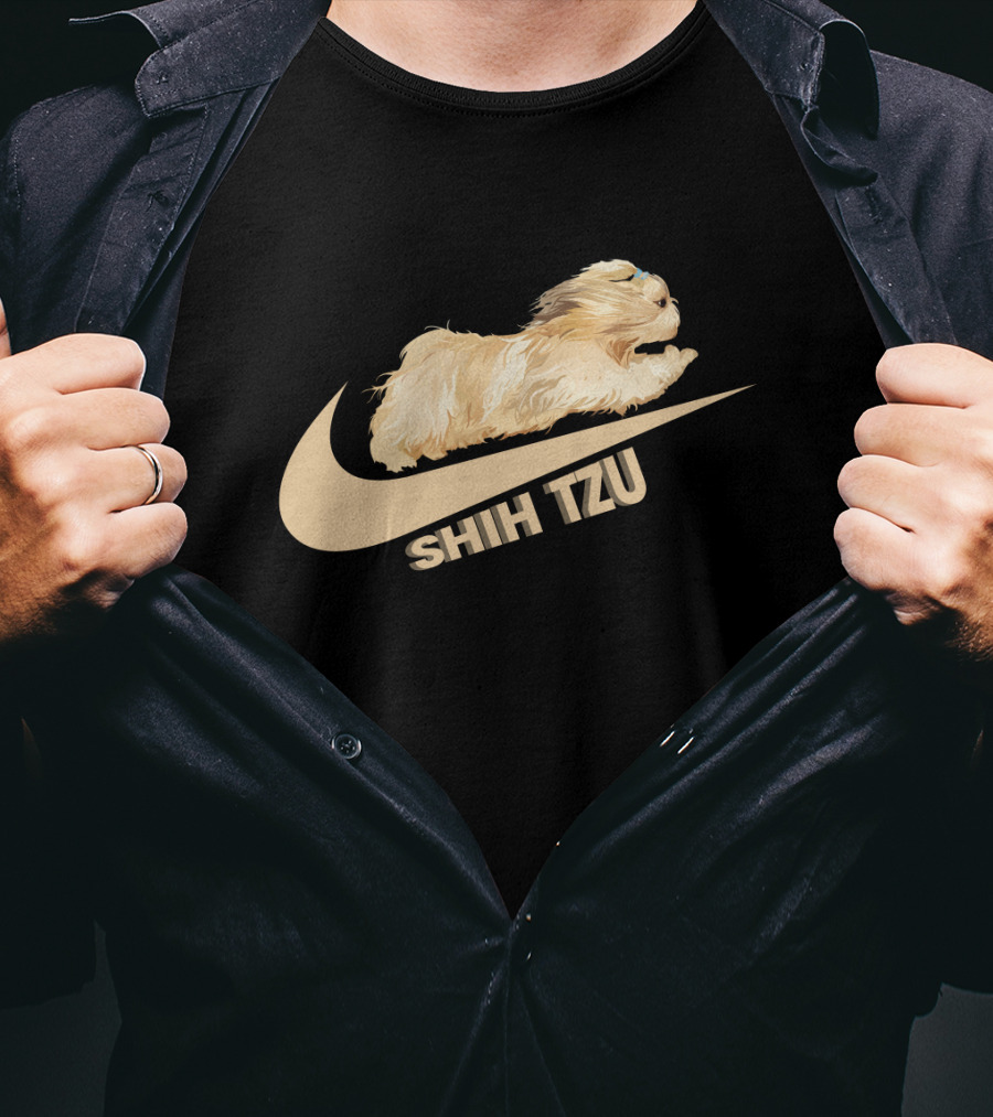 Shih Tzus Nike Swoosh Logo Dog Running T-Shirt