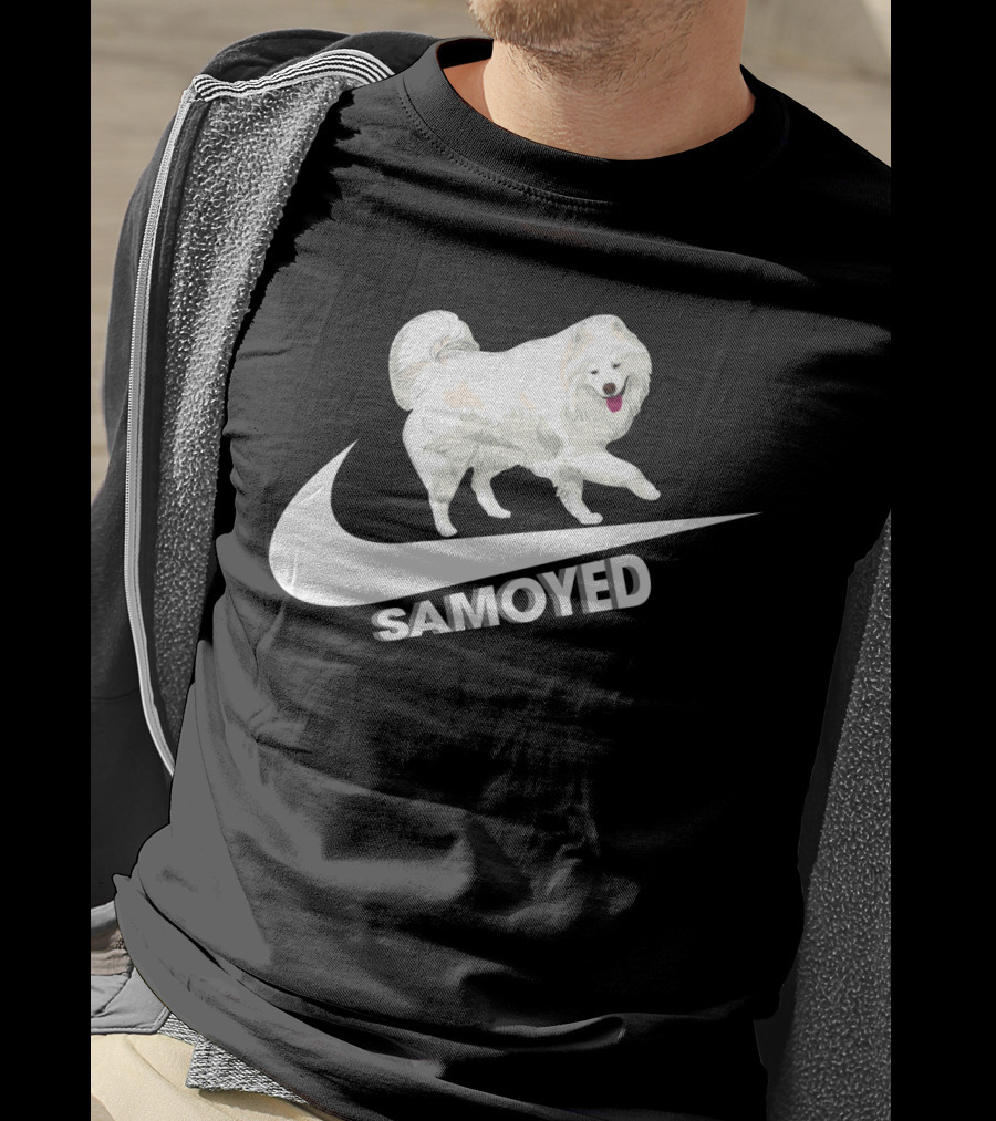 Samoyeds Nike Samoyed Dog On Swoosh T-Shirt