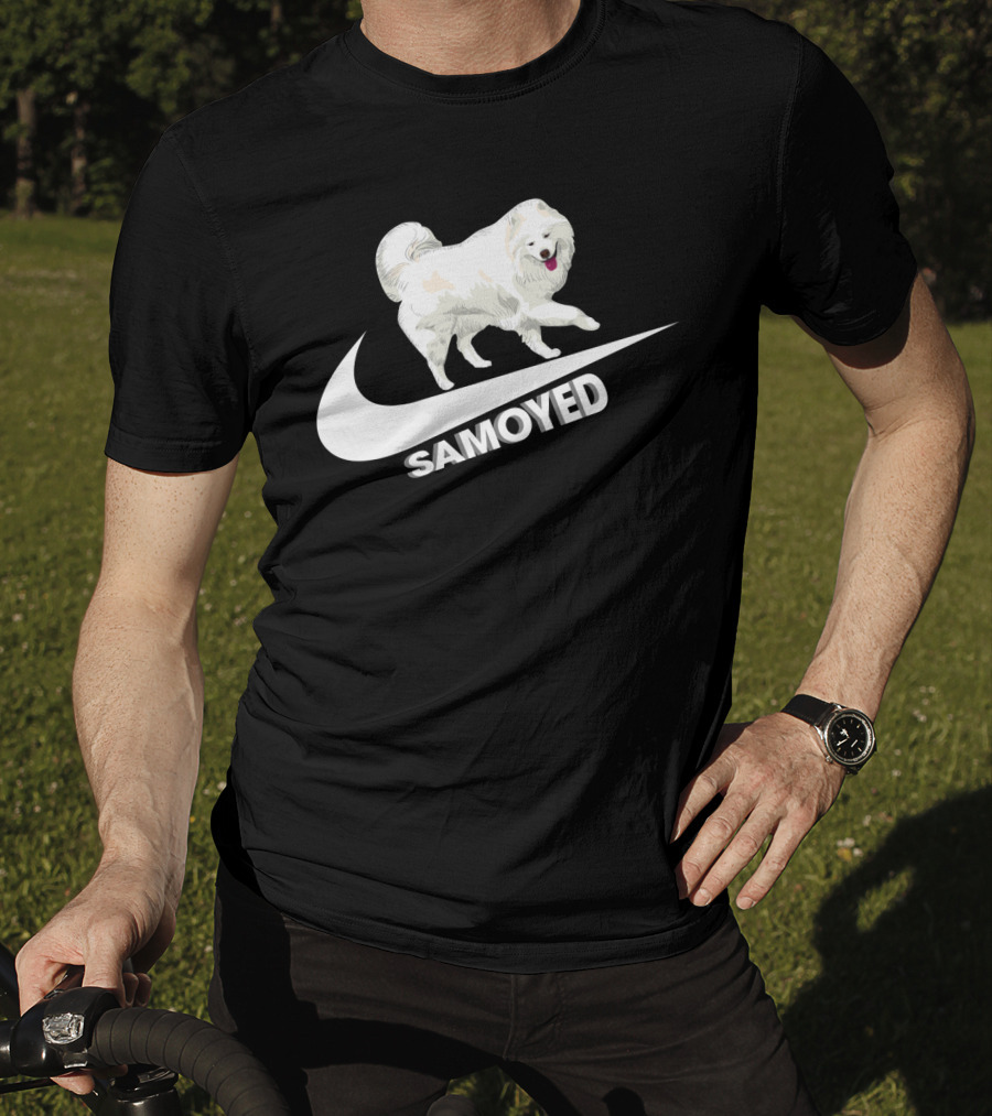 Samoyeds Nike Samoyed Dog On Swoosh T-Shirt