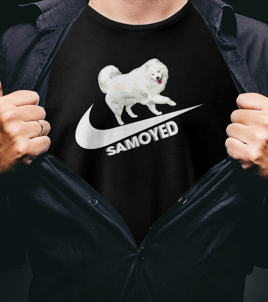 Samoyeds Nike Samoyed Dog On Swoosh T-Shirt