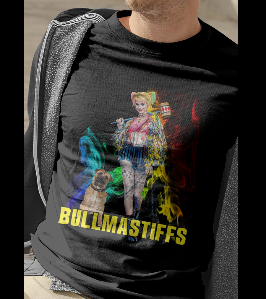 Harley Quinn Bullmastiffs Colorful Smoke Hammer T-Shirt