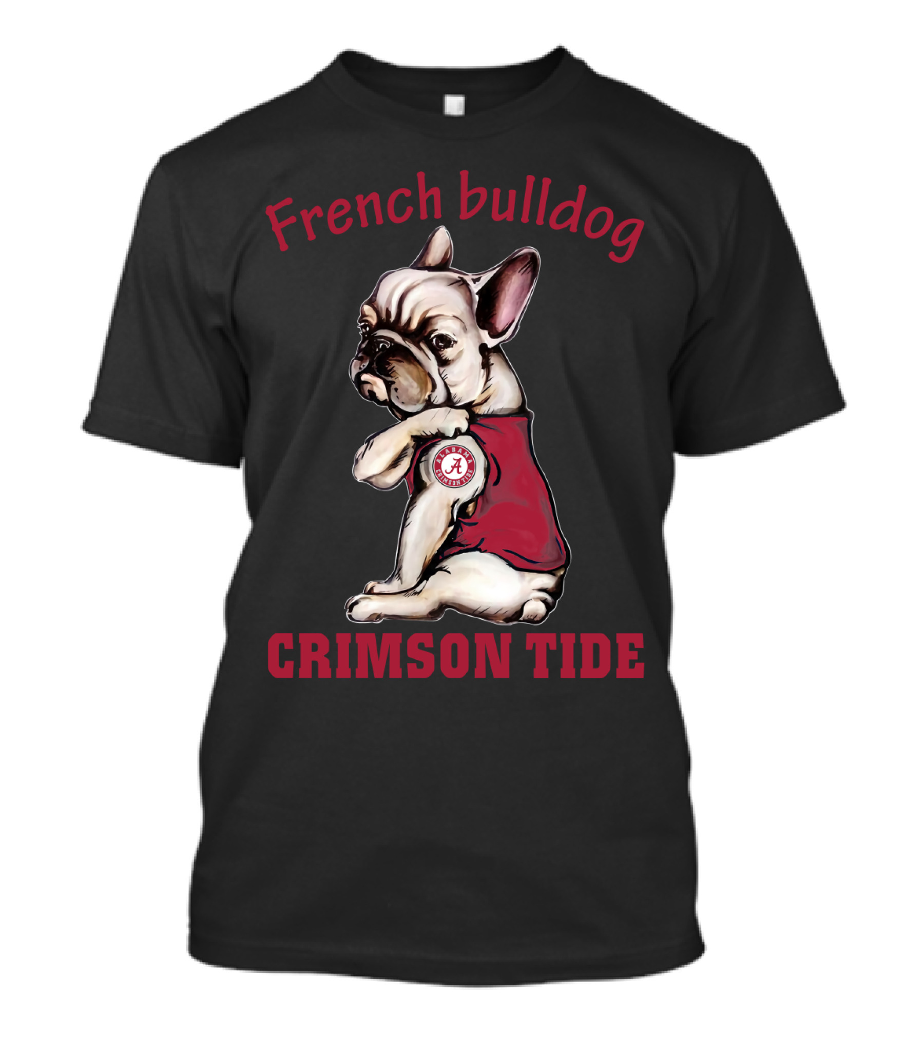 French Bulldog Crimson Tide Alabama T-Shirt