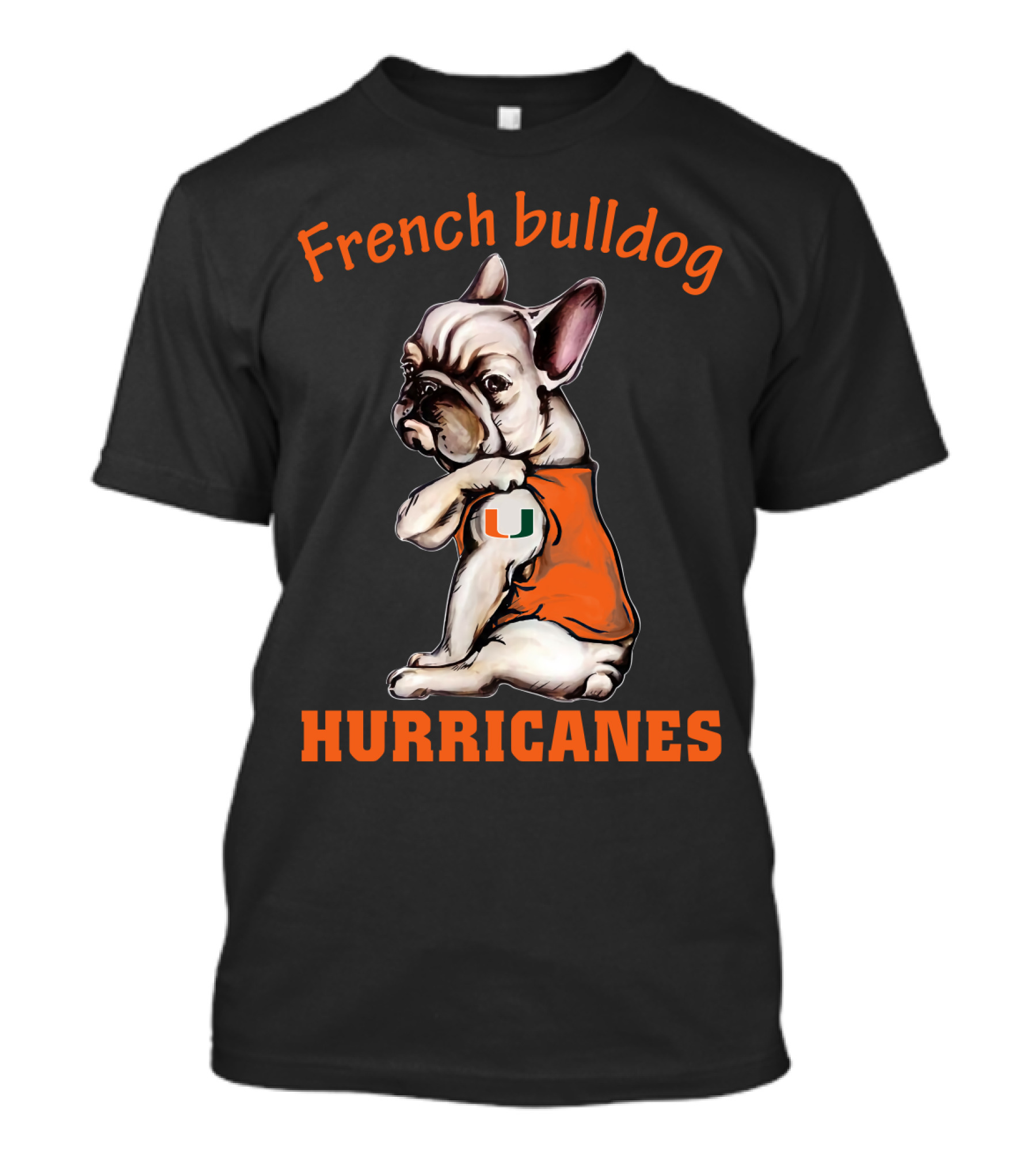 French Bulldog Miami Hurricanes 38 Dh T-Shirt