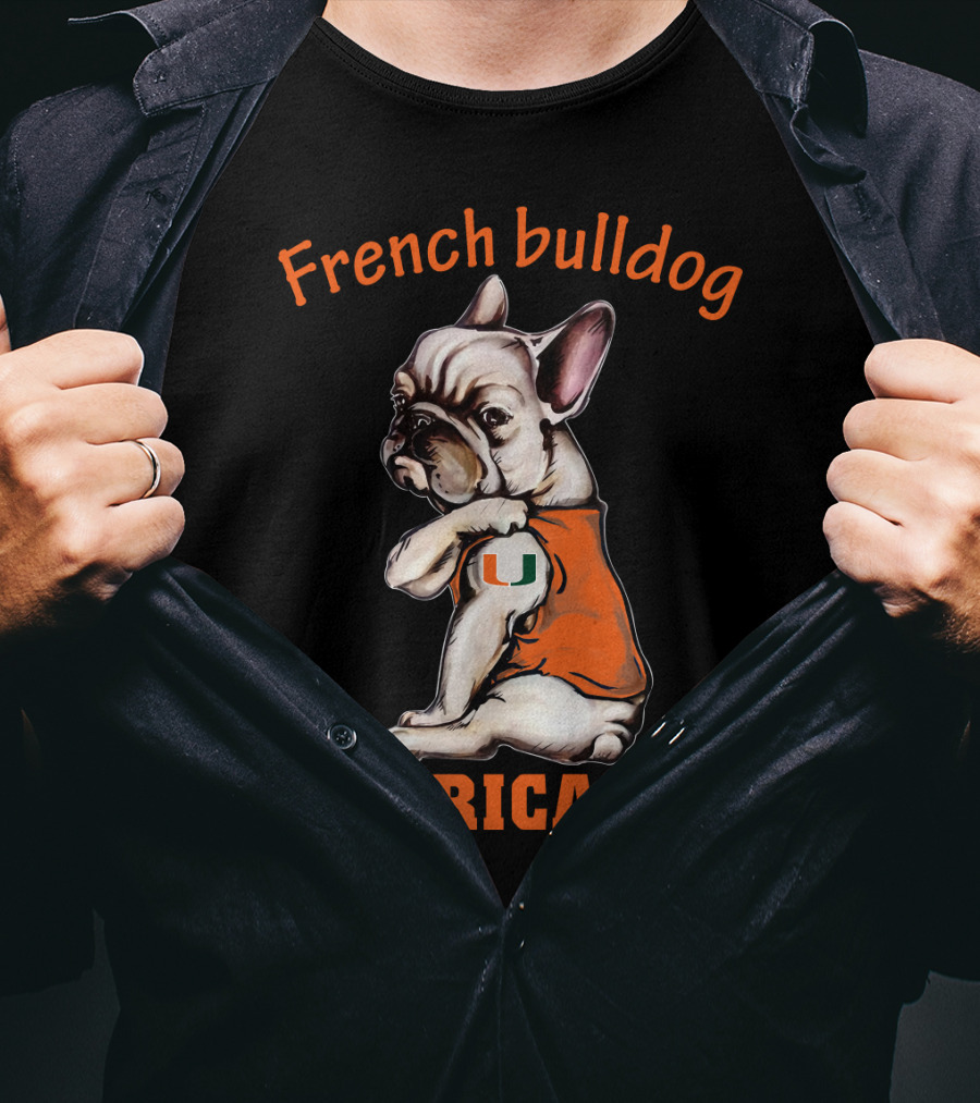 French Bulldog Miami Hurricanes 38 Dh T-Shirt