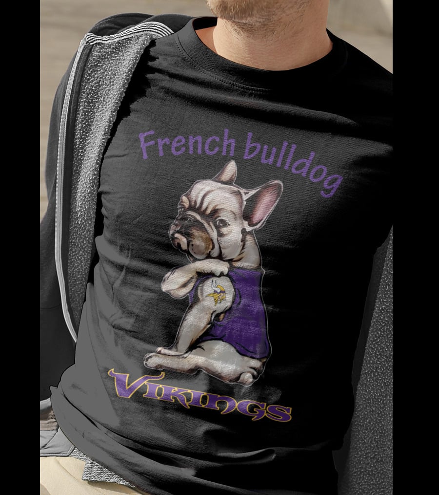 French Bulldog Vikings Nflmv Fd T-Shirt