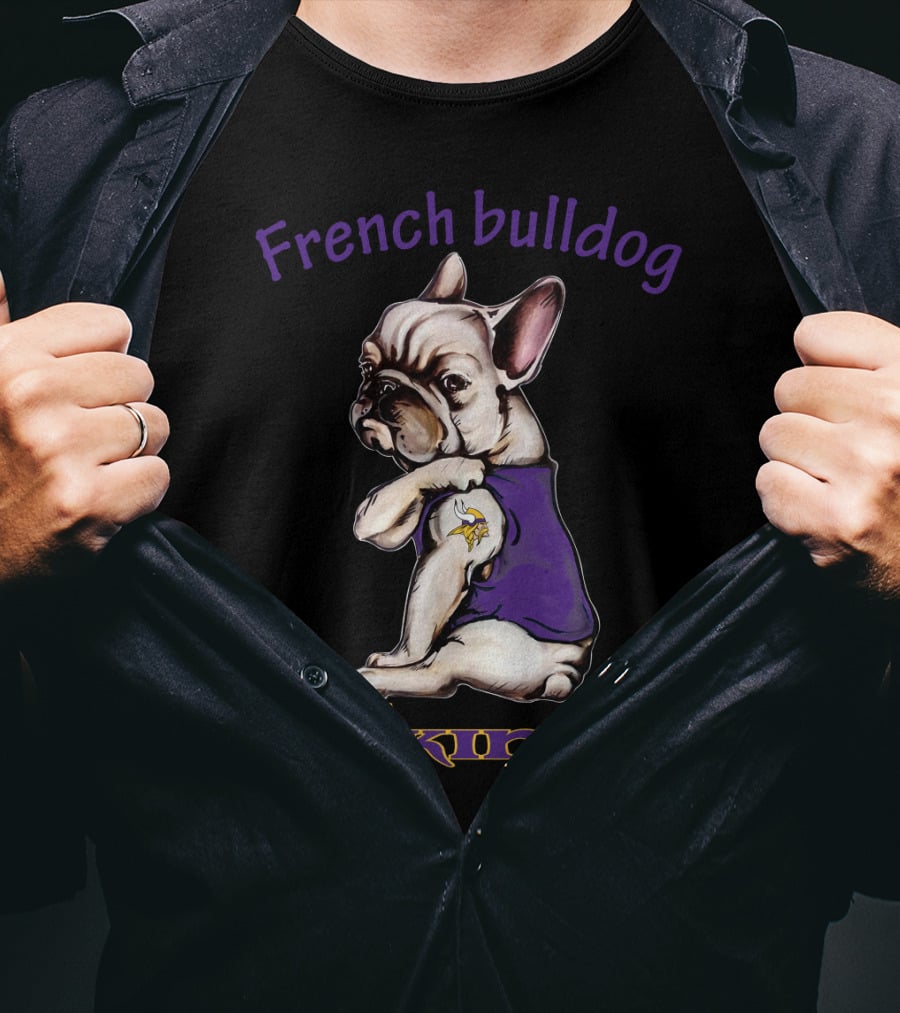 French Bulldog Vikings Nflmv Fd T-Shirt