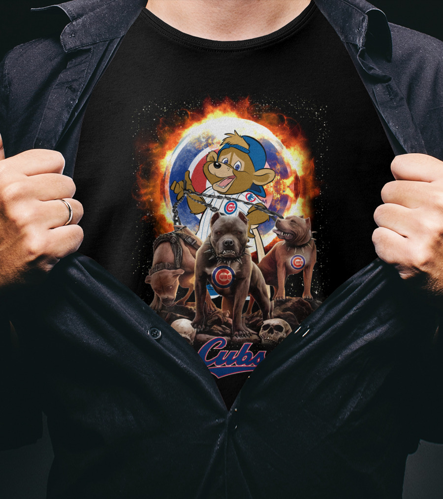 Cubs Mascot And Dogs With Chicago Style T-Shirt