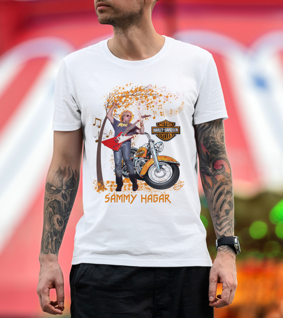 Sammy Hagar Harley Davidson Motorcycle Music Tree T-Shirt