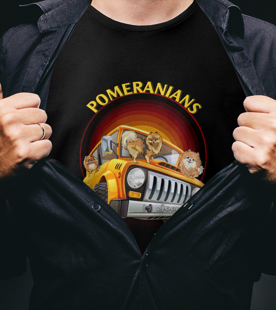 Pomeranians Jeep Adventure Dh T-Shirt
