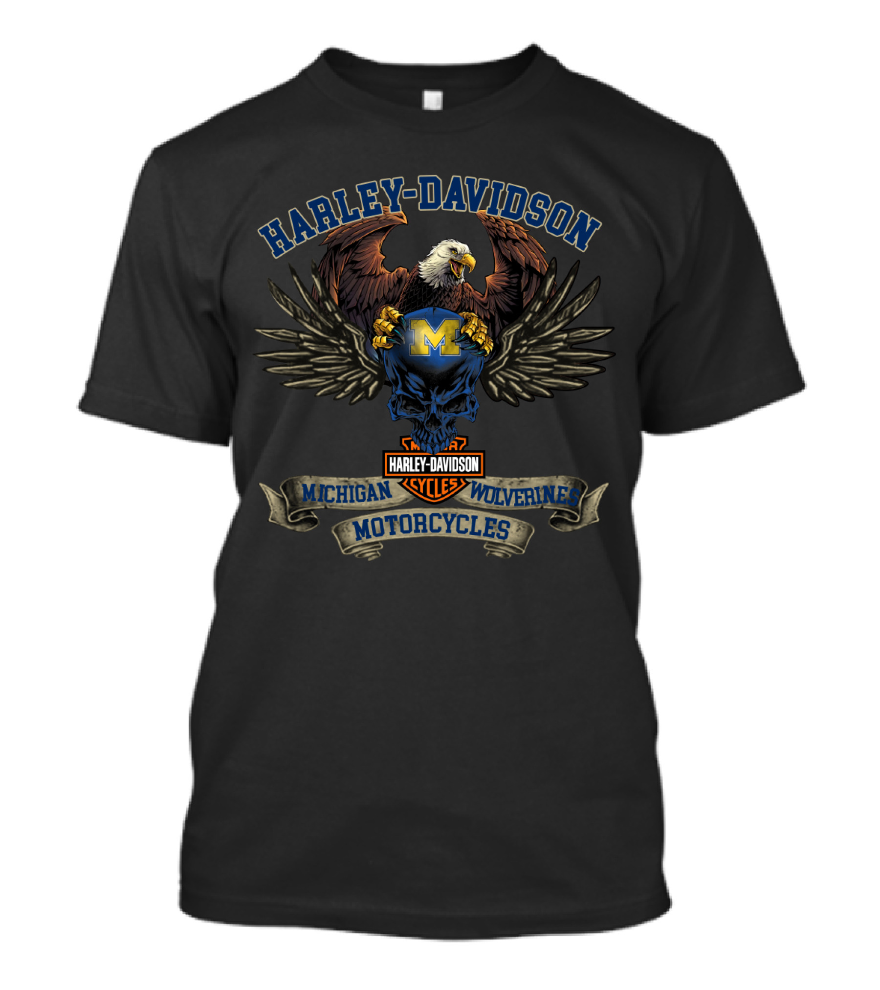 Harley Davidson Michigan Wolverines Motorcycles T-Shirt