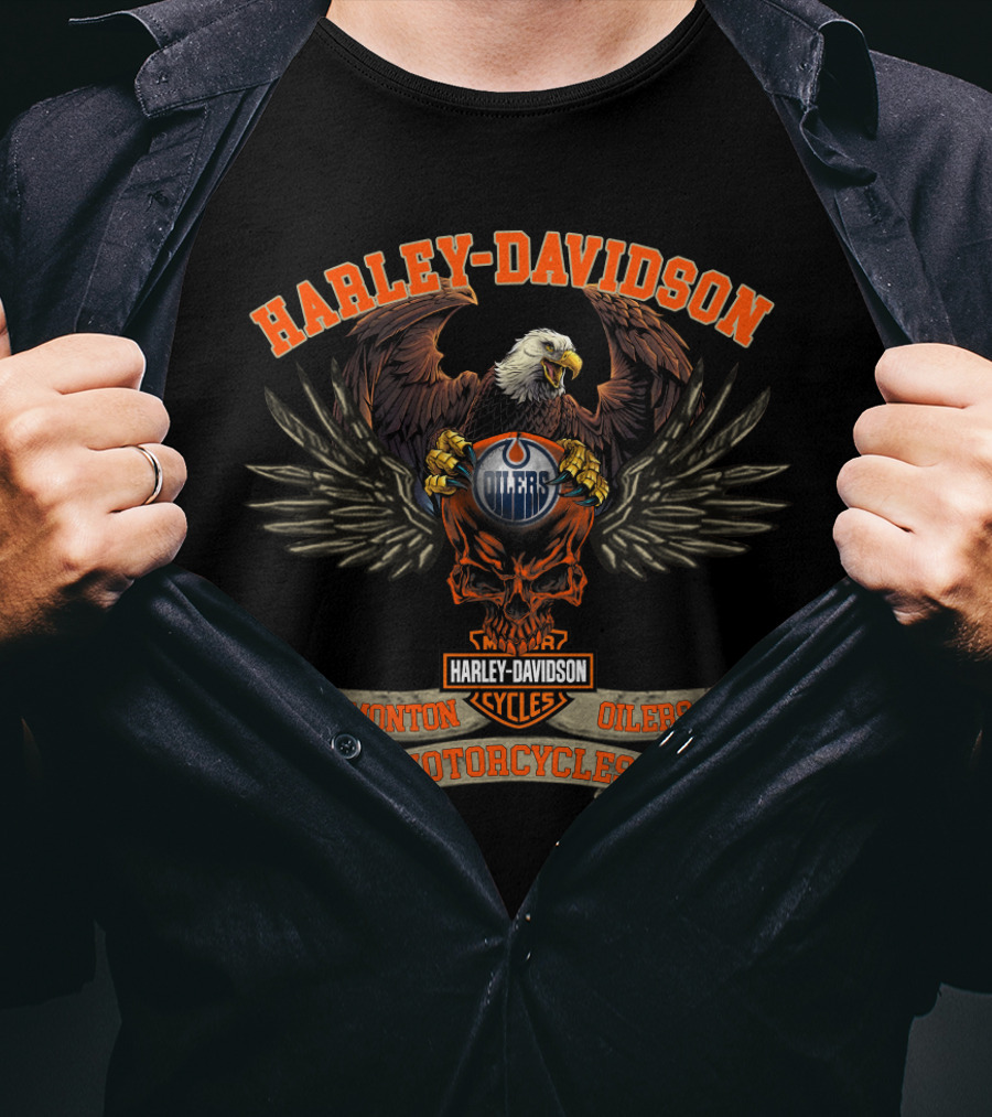 Harley Davidson Cycles Edmonton Oilers Motorcycles T-Shirt