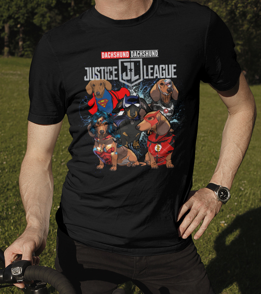 Dachshund Justice League Superheroes DH 55 T-Shirt