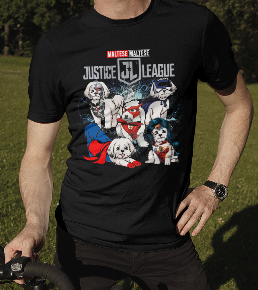 Justice League Maltese Jl Superhero Dogs T-Shirt