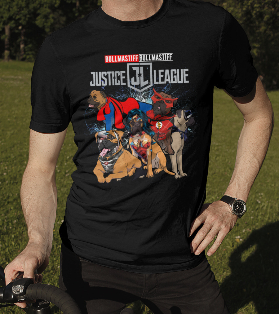 Bullmastiff Justice League Superhero Dogs Dh 55 Jl T-Shirt