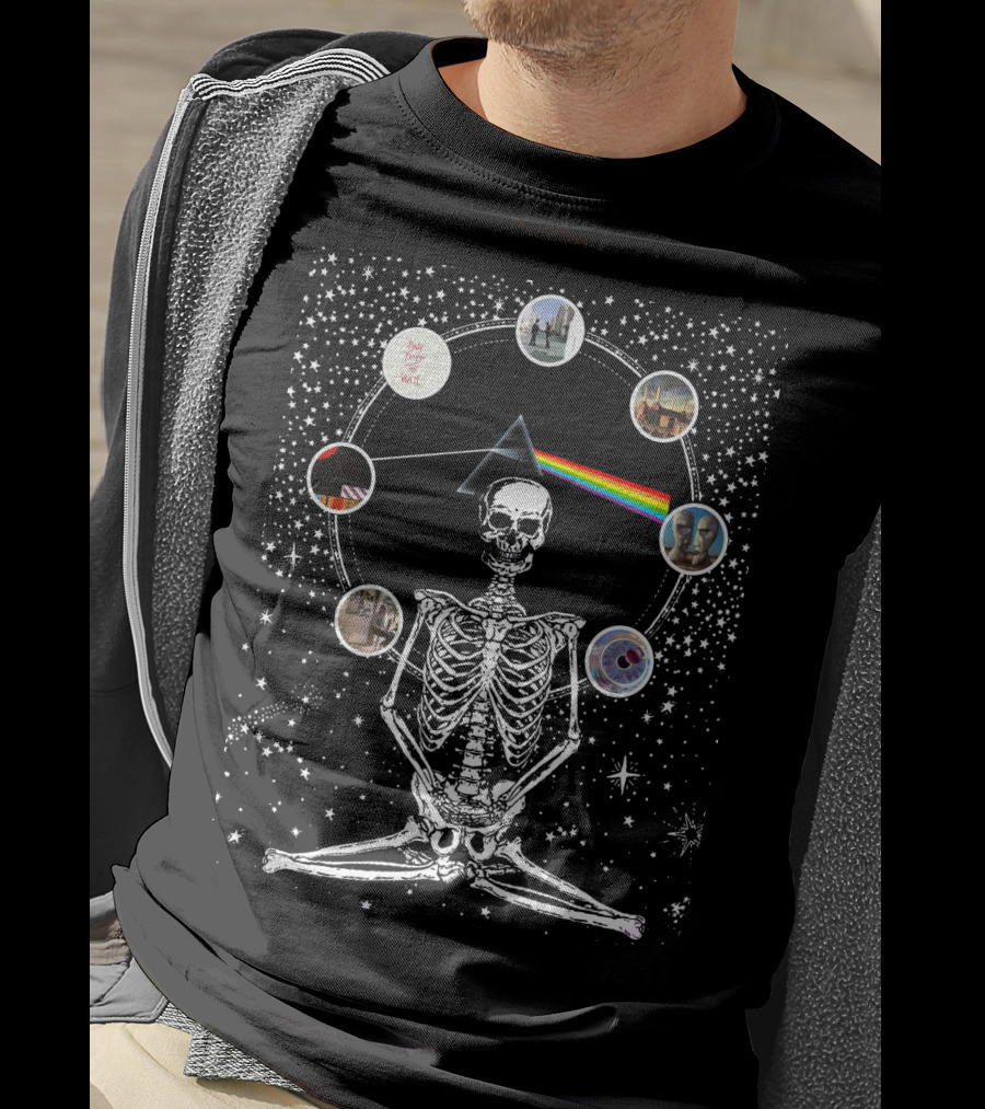 Pink Floyd Dark Side Of The Moon Skeleton Starry T-Shirt
