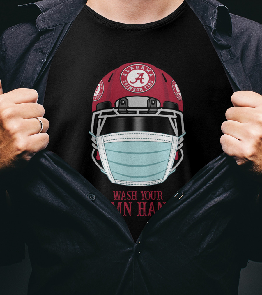 Alabama Crimson Tide Helmet Wash Your Damn Hands T-Shirt