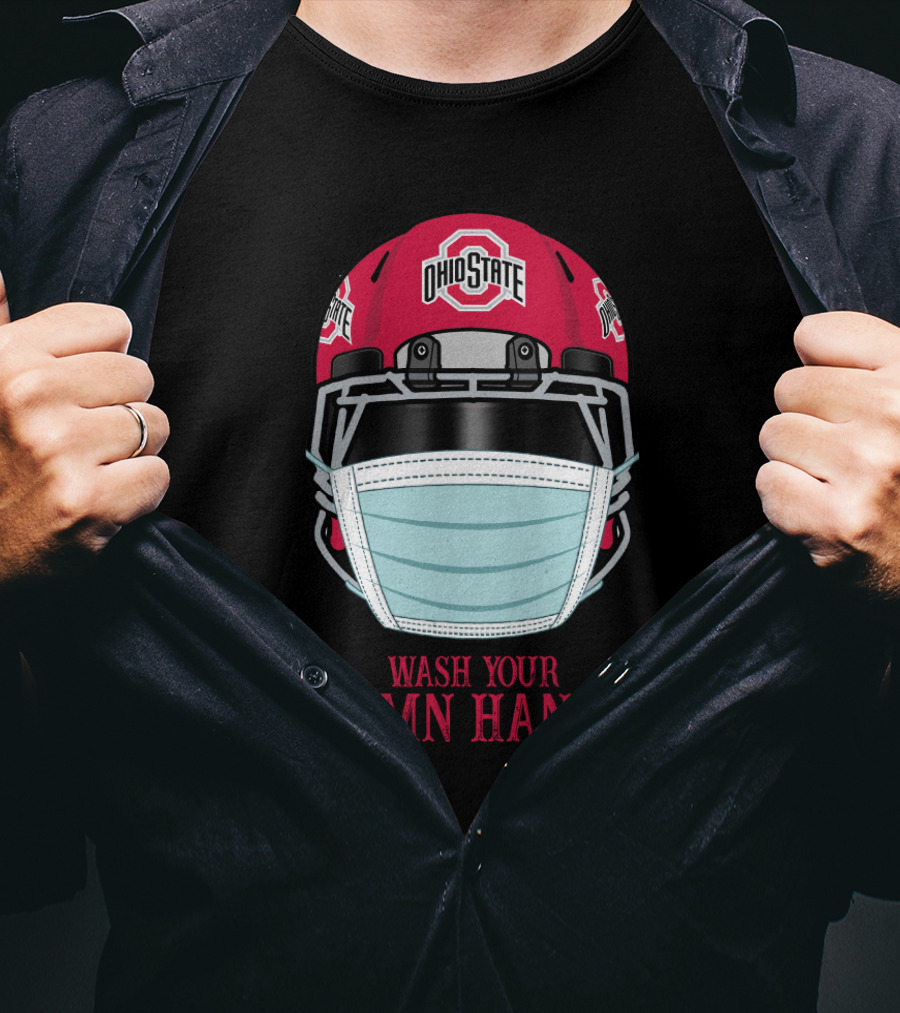 Ohio State Buckeyes Helmet Wash Your Damn Hands T-Shirt