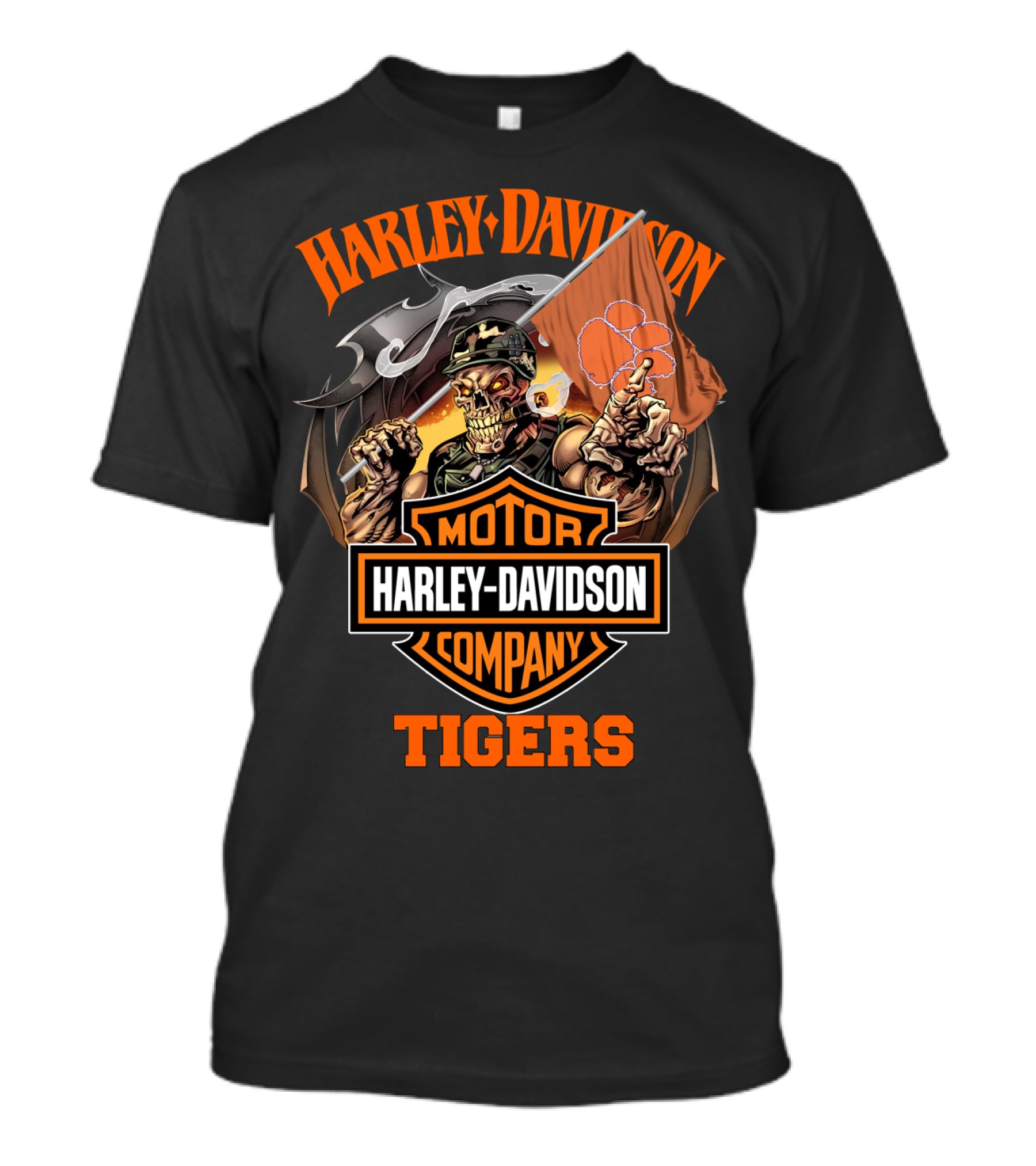 Harley Davidson Motor Company Clemson Tigers Skeleton T-Shirt