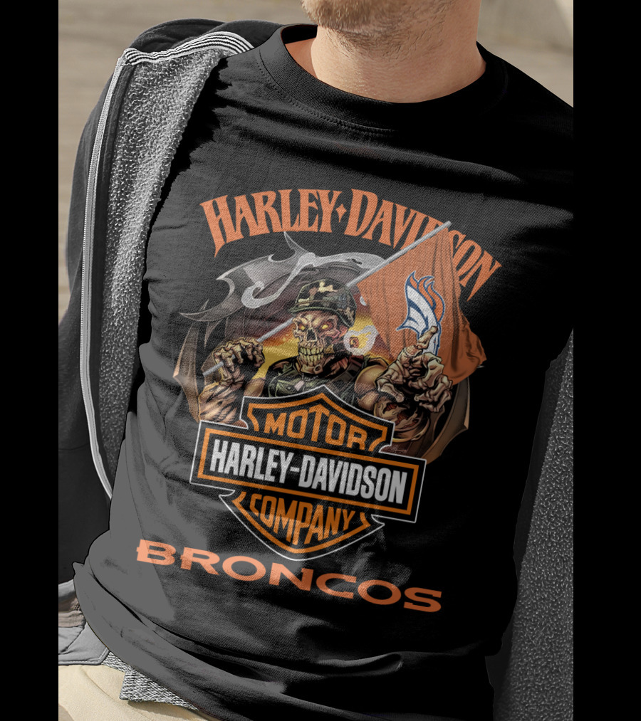 Harley Davidson Motor Company Broncos Denver 69 T-Shirt