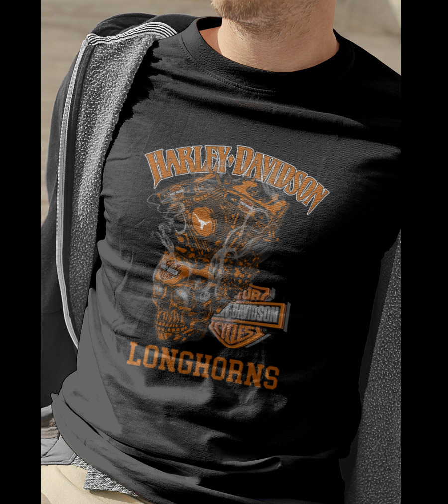 Harley Davidson Longhorns Texas Motorcycles T-Shirt