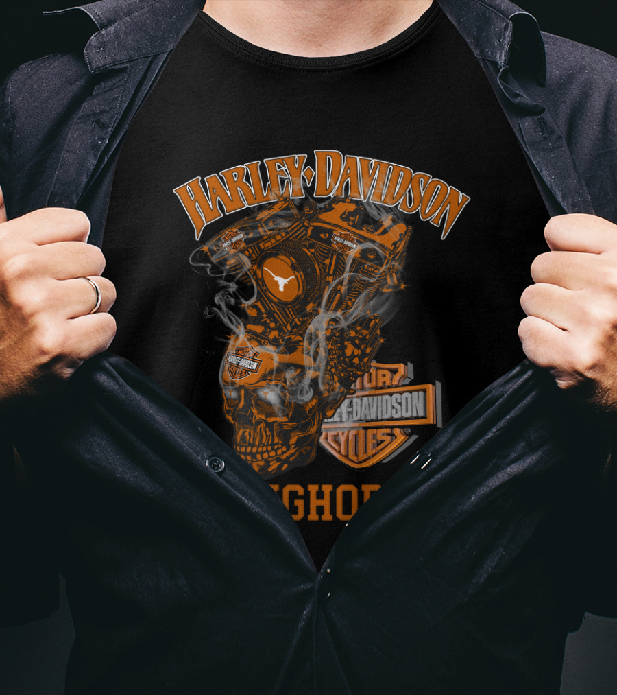 Harley Davidson Longhorns Texas Motorcycles T-Shirt