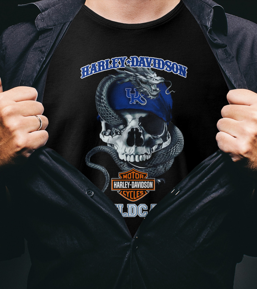 Harley Davidson Kentucky Wildcats Skull And Snake T-Shirt