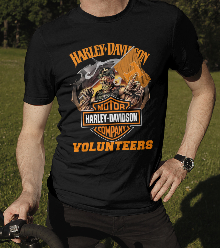 Harley Davidson Motor Company Tennessee Volunteers Skeleton T-Shirt