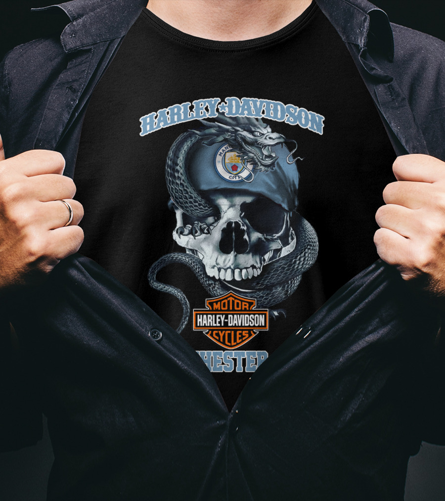 Harley Davidson Motor Cycles Manchester City T-Shirt
