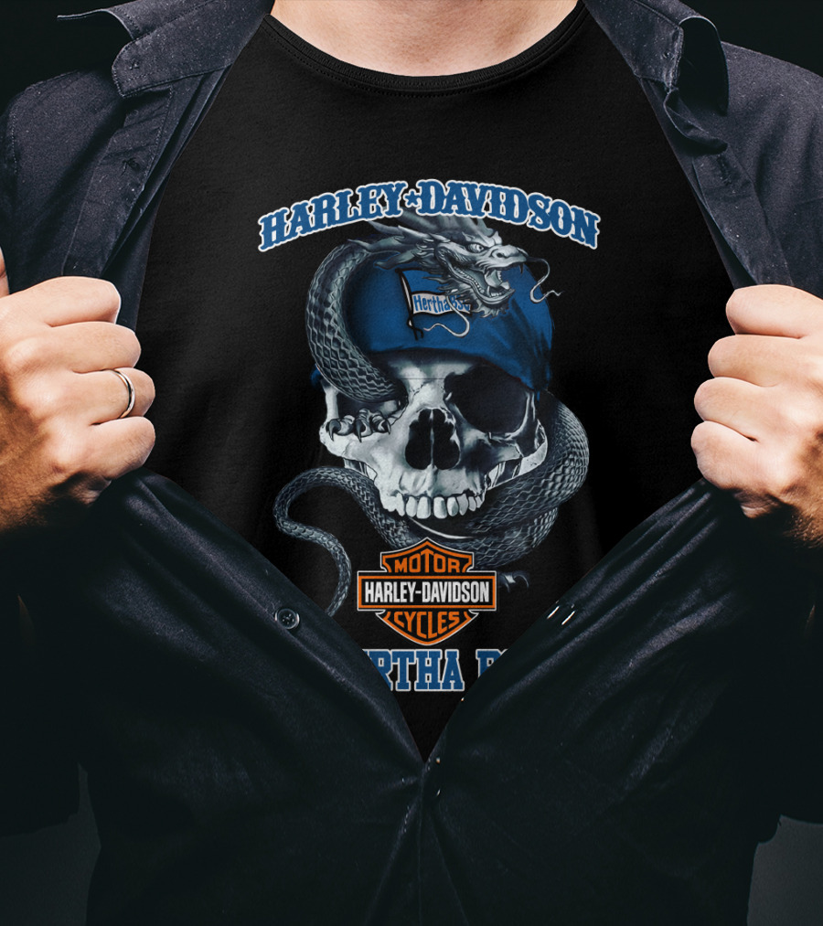 Harley Davidson Skull Snake Hertha Bsc T-Shirt