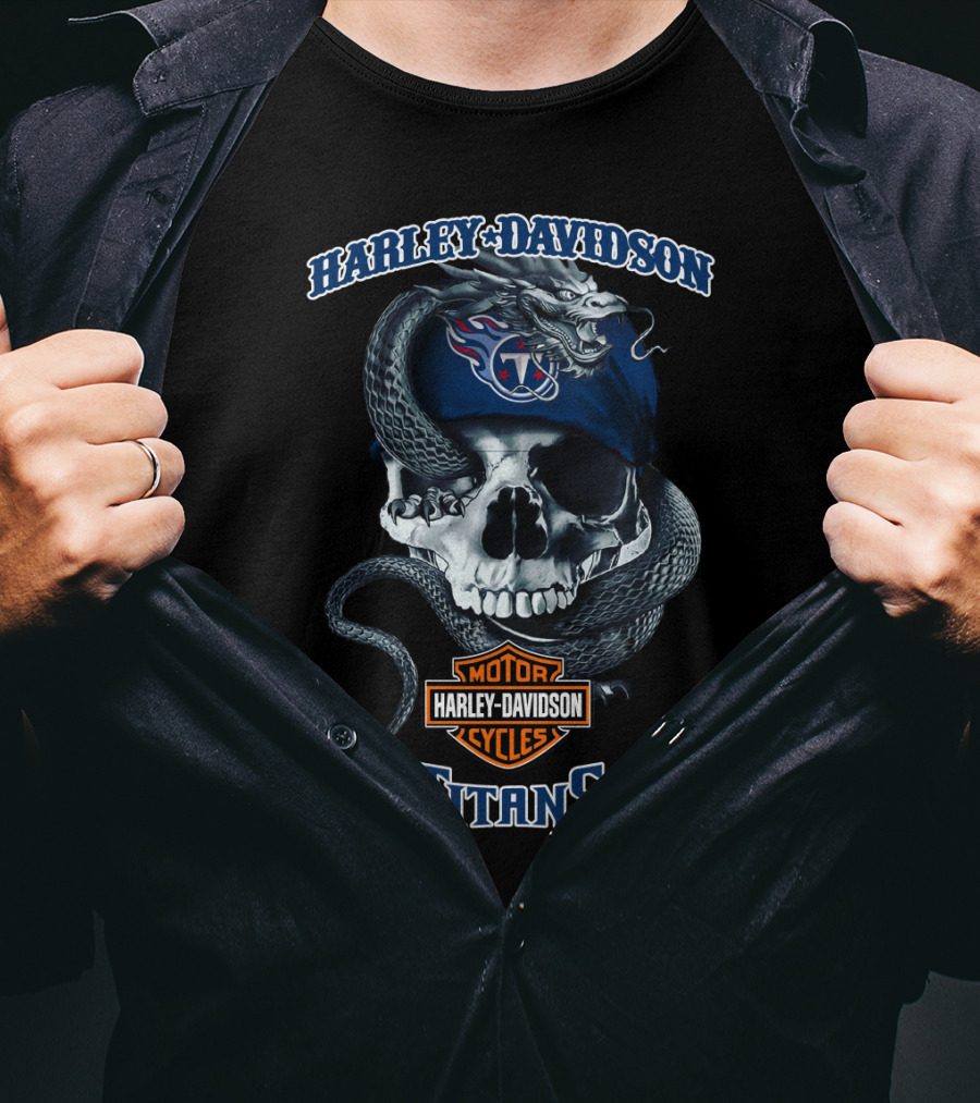 Harley Davidson Motor Cycles Tennessee Titans. T-Shirt